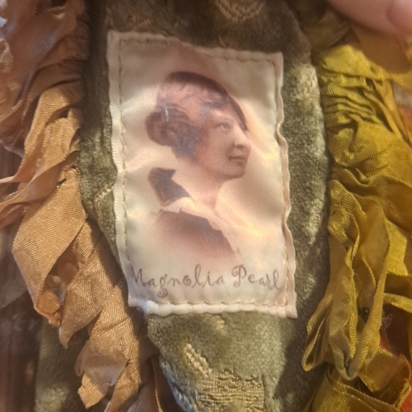 Magnolia Pearl Orange and Green Shoulder Bag with Fringe - Picture 4 of 9